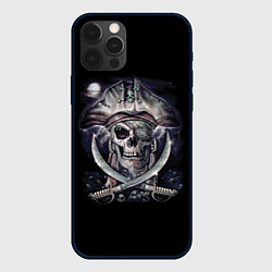 Чехол для iPhone 12 Pro Череп пирата, цвет: 3D-черный