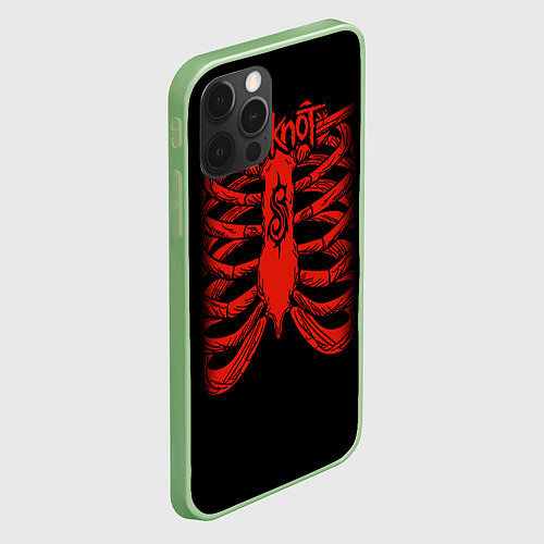 Чехол iPhone 12 Pro Slipknot Skeleton / 3D-Салатовый – фото 2
