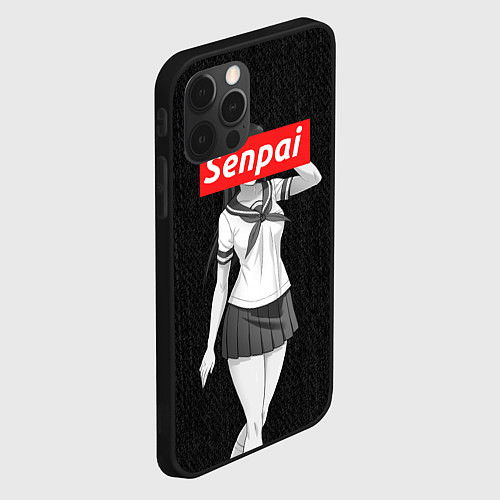 Чехол iPhone 12 Pro Senpai: School Girl / 3D-Черный – фото 2