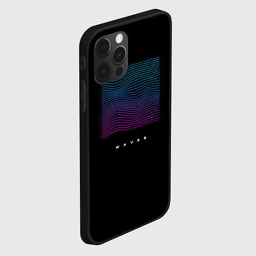 Чехол iPhone 12 Pro Neon WAVES / 3D-Черный – фото 2