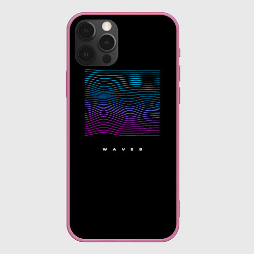 Чехол iPhone 12 Pro Neon WAVES / 3D-Малиновый – фото 1