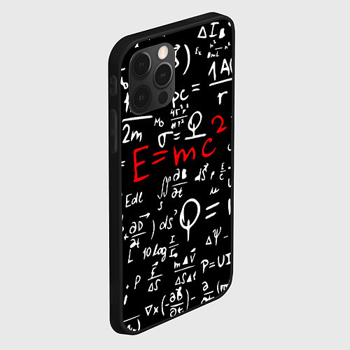 Чехол iPhone 12 Pro E=mc2: Black Style / 3D-Черный – фото 2