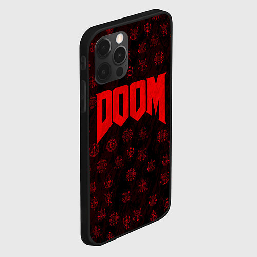 Чехол iPhone 12 Pro DOOM: Hellish signs / 3D-Черный – фото 2