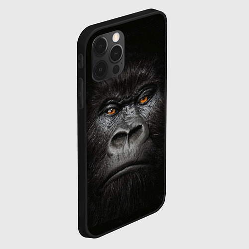 Чехол iPhone 12 Pro Морда Гориллы / 3D-Черный – фото 2