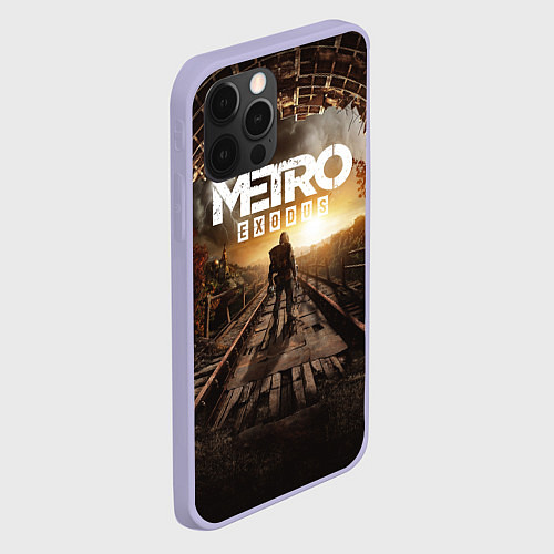 Чехол iPhone 12 Pro Metro Exodus: Sunset / 3D-Светло-сиреневый – фото 2