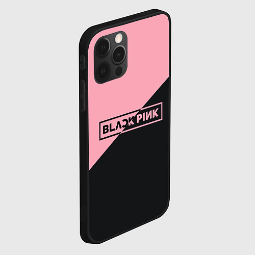 Чехол iPhone 12 Pro Black Pink / 3D-Черный – фото 2