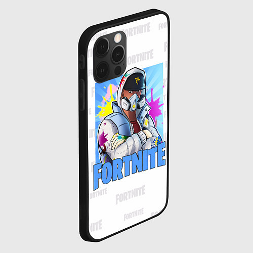 Чехол iPhone 12 Pro Fortnite Street Art / 3D-Черный – фото 2