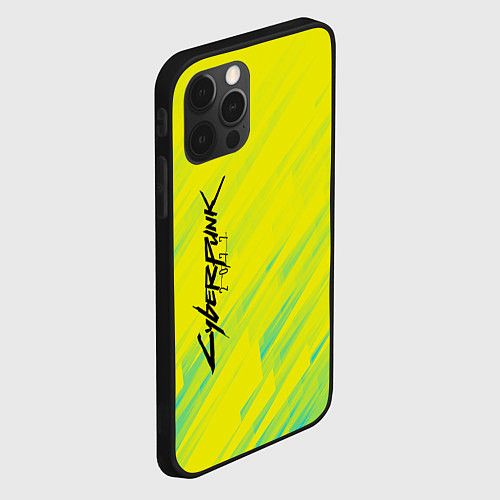 Чехол iPhone 12 Pro Cyberpunk 2077: Yellow / 3D-Черный – фото 2