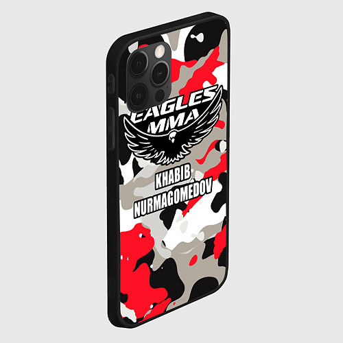 Чехол iPhone 12 Pro Khabib Nurmagomedov: Red Camo / 3D-Черный – фото 2