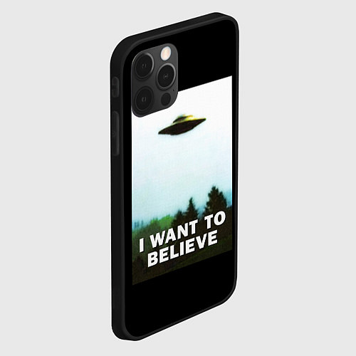 Чехол iPhone 12 Pro I Want To Believe / 3D-Черный – фото 2