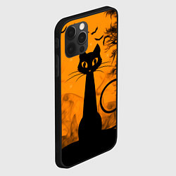 Чехол для iPhone 12 Pro Halloween Cat, цвет: 3D-черный — фото 2