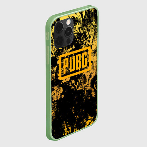 Чехол iPhone 12 Pro PUBG: Yellow Marble / 3D-Салатовый – фото 2