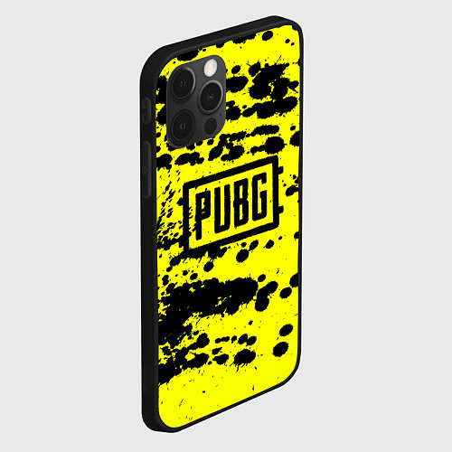 Чехол iPhone 12 Pro PUBG: Yellow Stained / 3D-Черный – фото 2