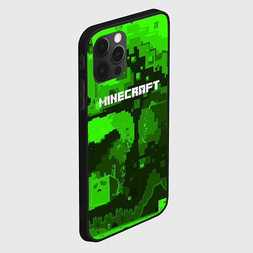 Чехол iPhone 12 Pro Minecraft: Green World / 3D-Черный – фото 2