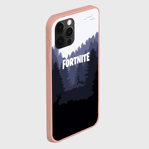 Чехол iPhone 12 Pro Fortnite: Dark Forest / 3D-Светло-розовый – фото 2
