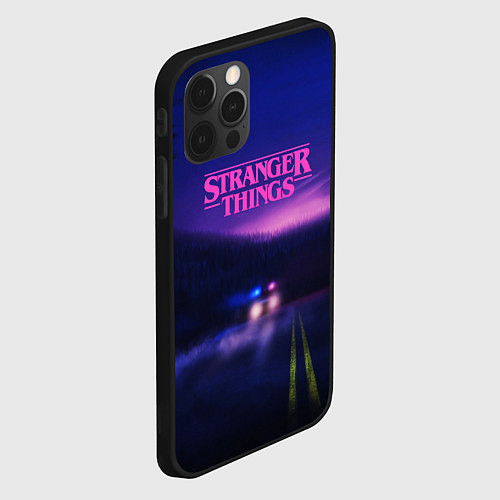 Чехол iPhone 12 Pro Stranger Things: Neon Road / 3D-Черный – фото 2