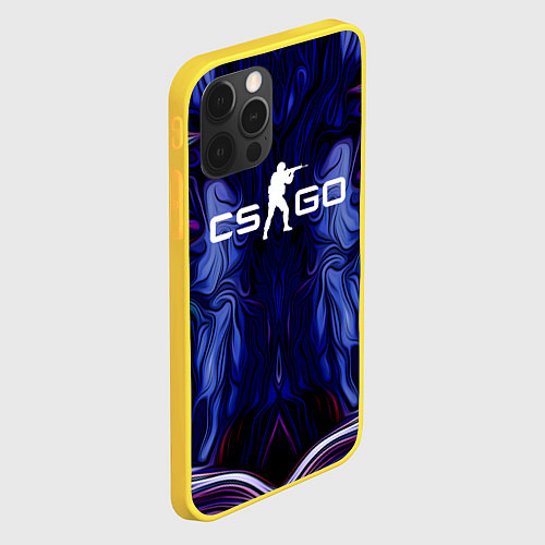 Чехол iPhone 12 Pro CS:GO Waves Skin / 3D-Желтый – фото 2