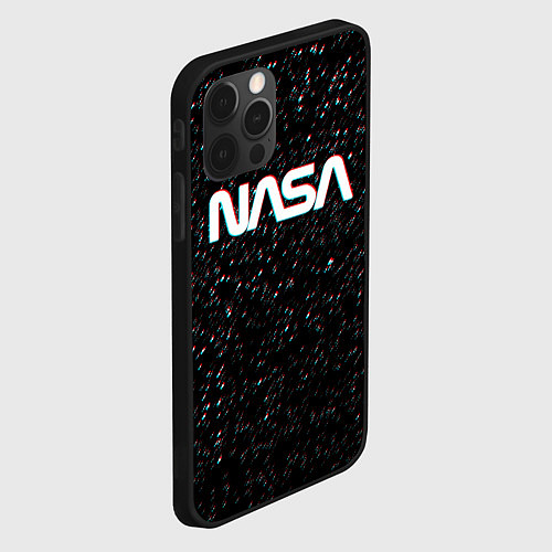 Чехол iPhone 12 Pro NASA: Space Glitch / 3D-Черный – фото 2