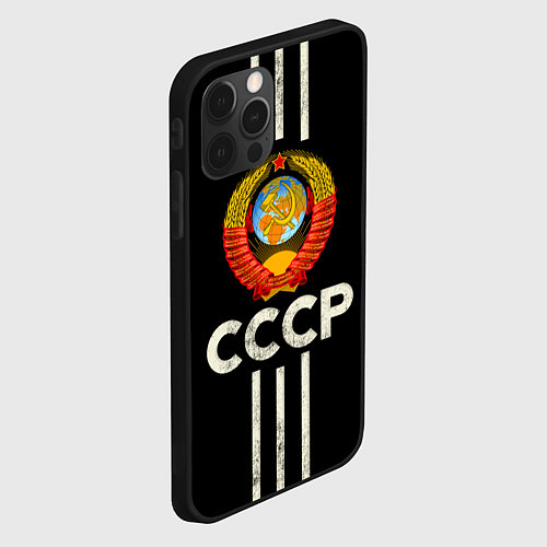 Чехол iPhone 12 Pro СССР / 3D-Черный – фото 2