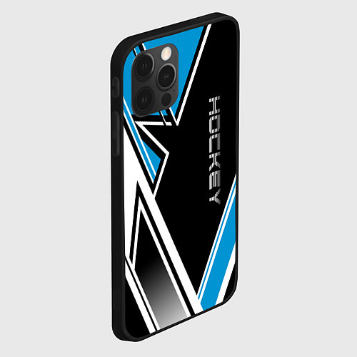 Чехол iPhone 12 Pro Hockey black blue white / 3D-Черный – фото 2