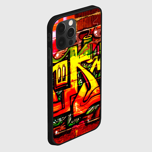 Чехол iPhone 12 Pro Red Graffiti / 3D-Черный – фото 2