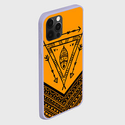 Чехол для iPhone 12 Pro Native American: Yellow Style, цвет: 3D-светло-сиреневый — фото 2