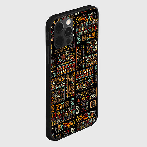 Чехол iPhone 12 Pro Этнический орнамент - Африка / 3D-Черный – фото 2