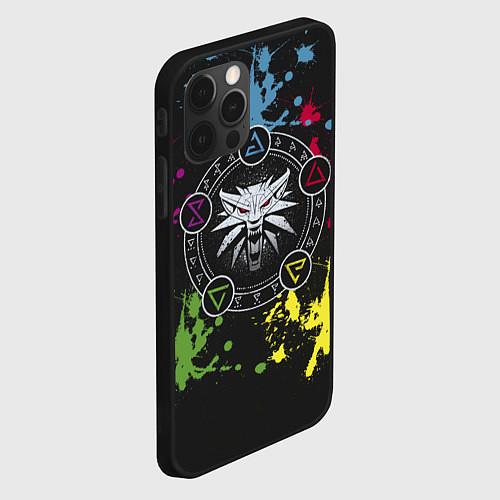 Чехол iPhone 12 Pro Ведьмак: Сила стихий / 3D-Черный – фото 2