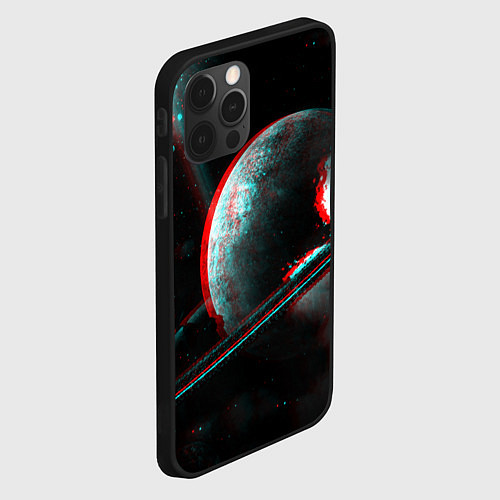 Чехол iPhone 12 Pro Cosmos Glitch / 3D-Черный – фото 2