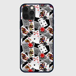Чехол для iPhone 12 Pro Игральные карты и фишки, цвет: 3D-черный