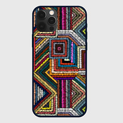 Чехол для iPhone 12 Pro Этнический ковровый орнамент, цвет: 3D-черный
