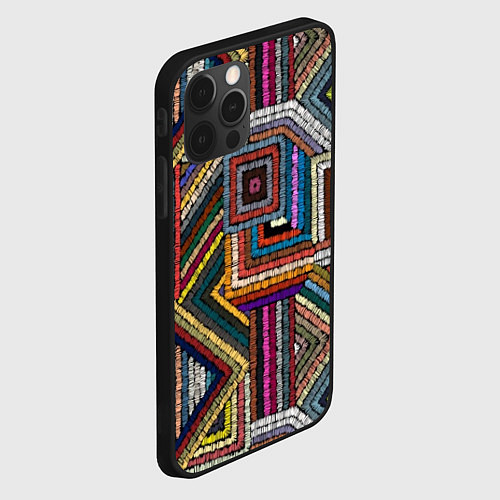 Чехол iPhone 12 Pro Этнический ковровый орнамент / 3D-Черный – фото 2