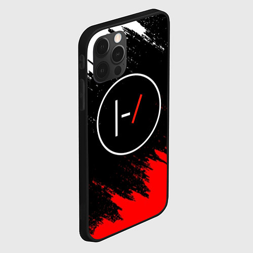 Чехол iPhone 12 Pro 21 Pilots: Black & Red / 3D-Черный – фото 2