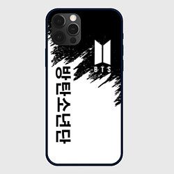 Чехол для iPhone 12 Pro BTS: White & Black, цвет: 3D-черный