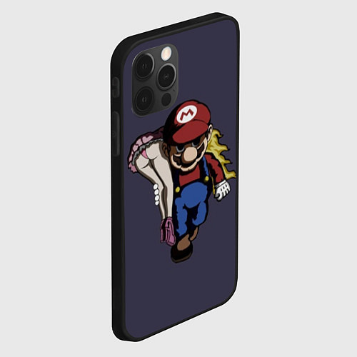 Чехол iPhone 12 Pro Mario Chad / 3D-Черный – фото 2