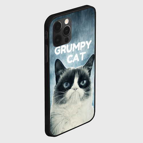 Чехол iPhone 12 Pro Grumpy Cat / 3D-Черный – фото 2