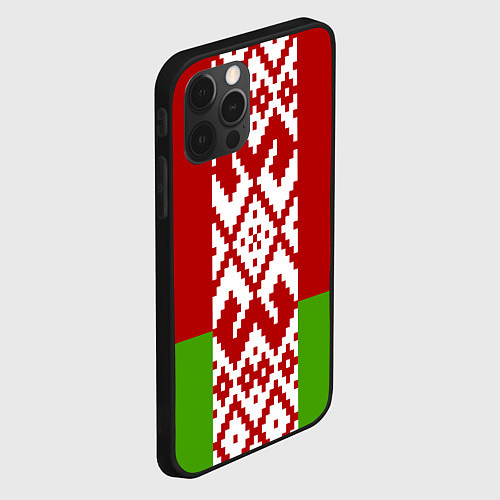 Чехол iPhone 12 Pro Беларусь флаг / 3D-Черный – фото 2