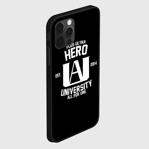 Чехол iPhone 12 Pro My Hero Academia белый лого / 3D-Черный – фото 2