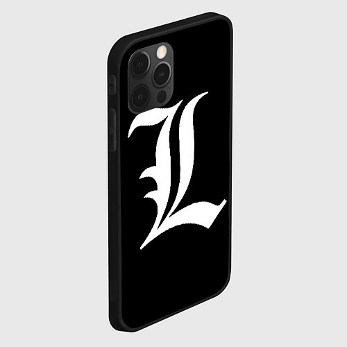 Чехол iPhone 12 Pro DEATH NOTE ТЕТРАДЬ СМЕРТИ L / 3D-Черный – фото 2