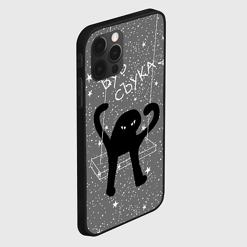 Чехол iPhone 12 Pro Ъуъ съука на качели / 3D-Черный – фото 2