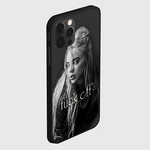 Чехол iPhone 12 Pro Billie Eilish fak off / 3D-Черный – фото 2