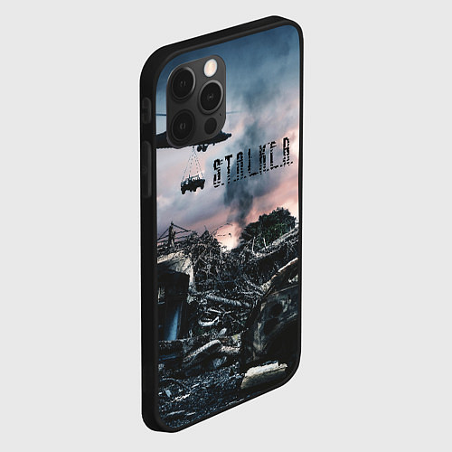 Чехол iPhone 12 Pro S T A L K E R Чернобыль / 3D-Черный – фото 2