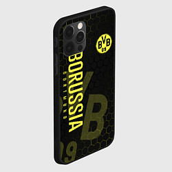 Чехол для iPhone 12 Pro Боруссия Дортмунд honeycomb, цвет: 3D-черный — фото 2