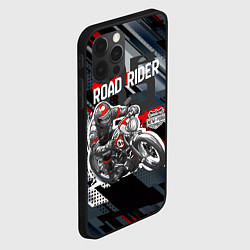 Чехол для iPhone 12 Pro Road rider мотоциклист, цвет: 3D-черный — фото 2