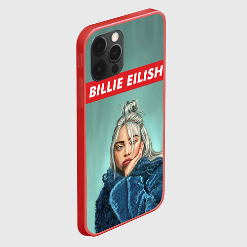 Чехол iPhone 12 Pro Billie Eilish / 3D-Красный – фото 2