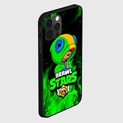 Чехол для iPhone 12 Pro BRAWL STARS LEON ЛЕОН ЗЕЛЁНЫЙ ОГОНЬ, цвет: 3D-черный — фото 2