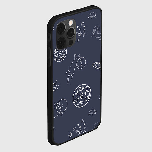 Чехол iPhone 12 Pro Космо киски / 3D-Черный – фото 2
