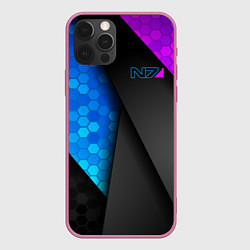 Чехол для iPhone 12 Pro Mass Effect N7, цвет: 3D-малиновый