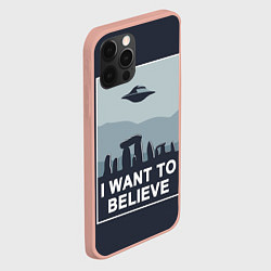 Чехол для iPhone 12 Pro I want to believe, цвет: 3D-светло-розовый — фото 2