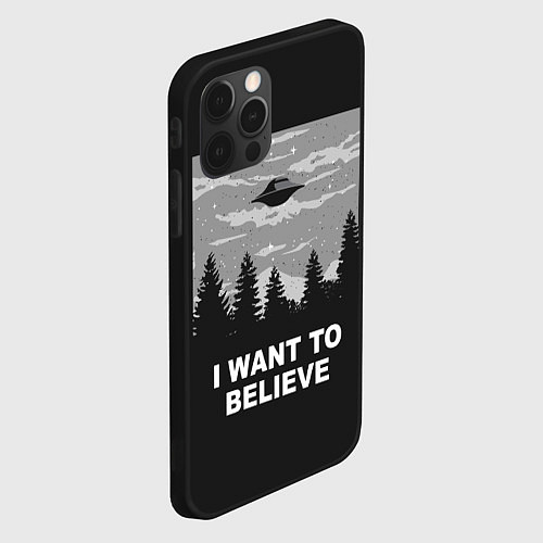 Чехол iPhone 12 Pro I want to believe / 3D-Черный – фото 2
